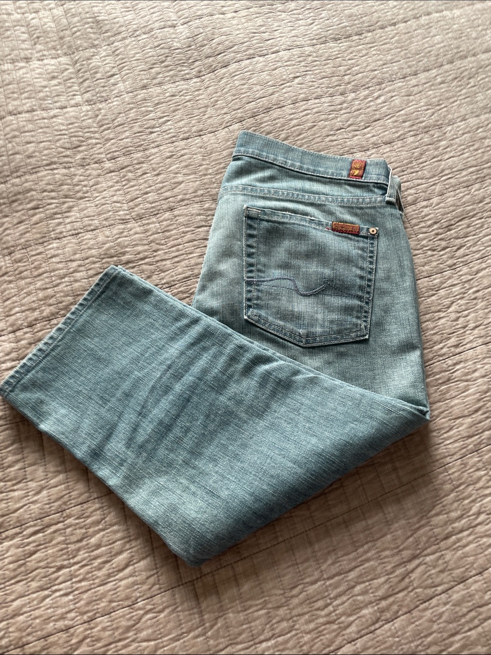 Women’s Light Blue Denim Capri Jeans - Classic Straight Fit